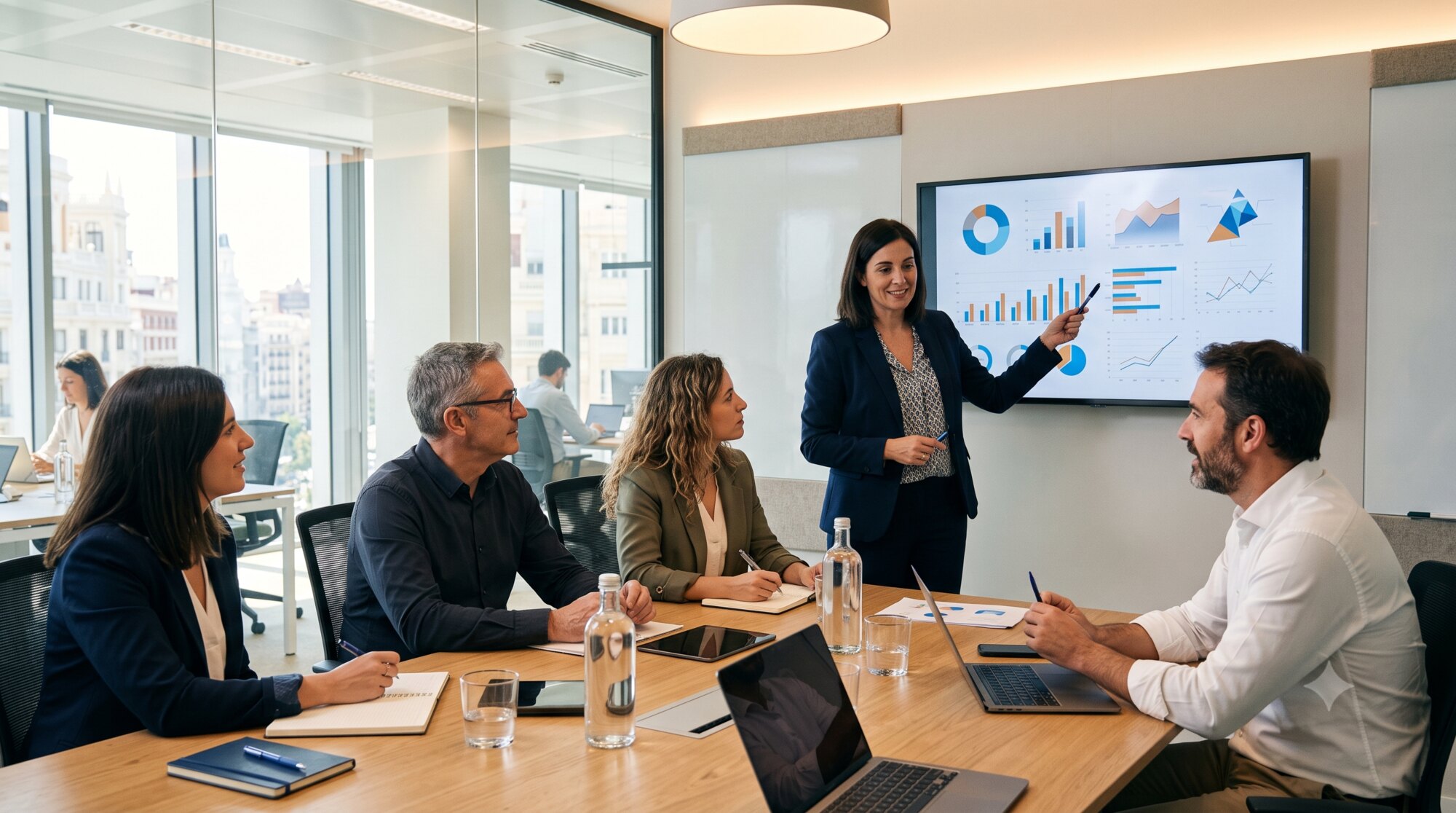 Equipo directivo de una pyme revisando su gobernanza de IA